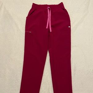 FIGS High-waisted Yola Skinny scrub pants, Dark Magenta